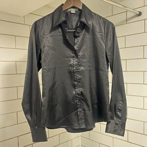 Women’s Beechers Brook Black Silky Long Sleeve Button Down